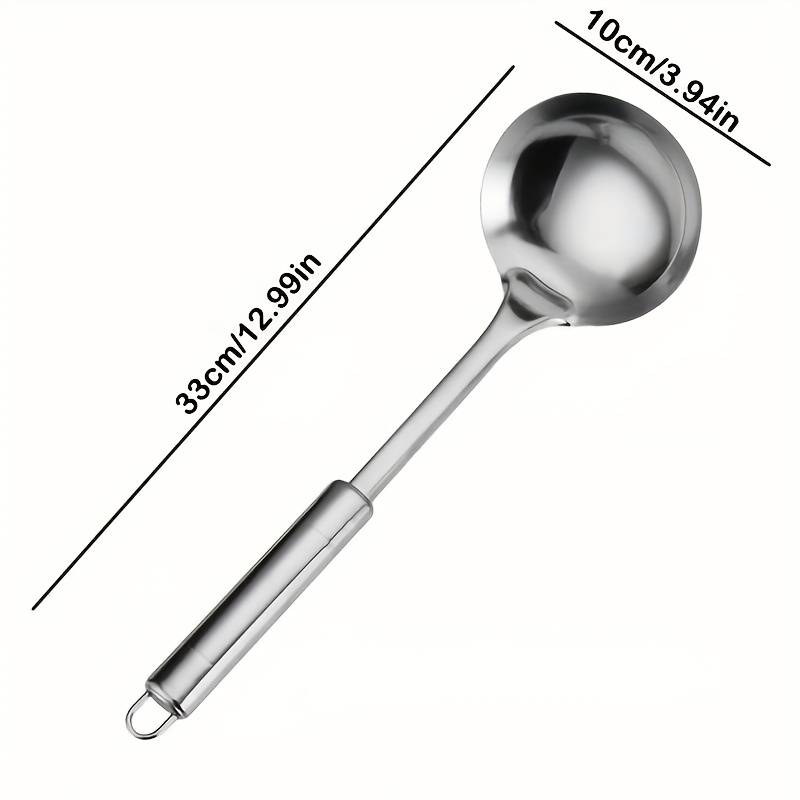 E-shop 1 Suppenkelle aus Edelstahl, verdickt hitzebeständig, zum Servieren, Kochen Umrühren von Hot Pot hausgemachter Suppe, ein praktisches