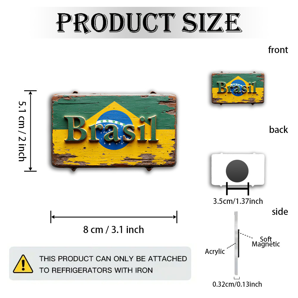 TEMU 1 Magnete in Legno - Supporto in Acrilico, Decorazione Murale Legno Sfumato, Scritta Accattivante e Design a Tre Colori, per Decorazioni a Tema