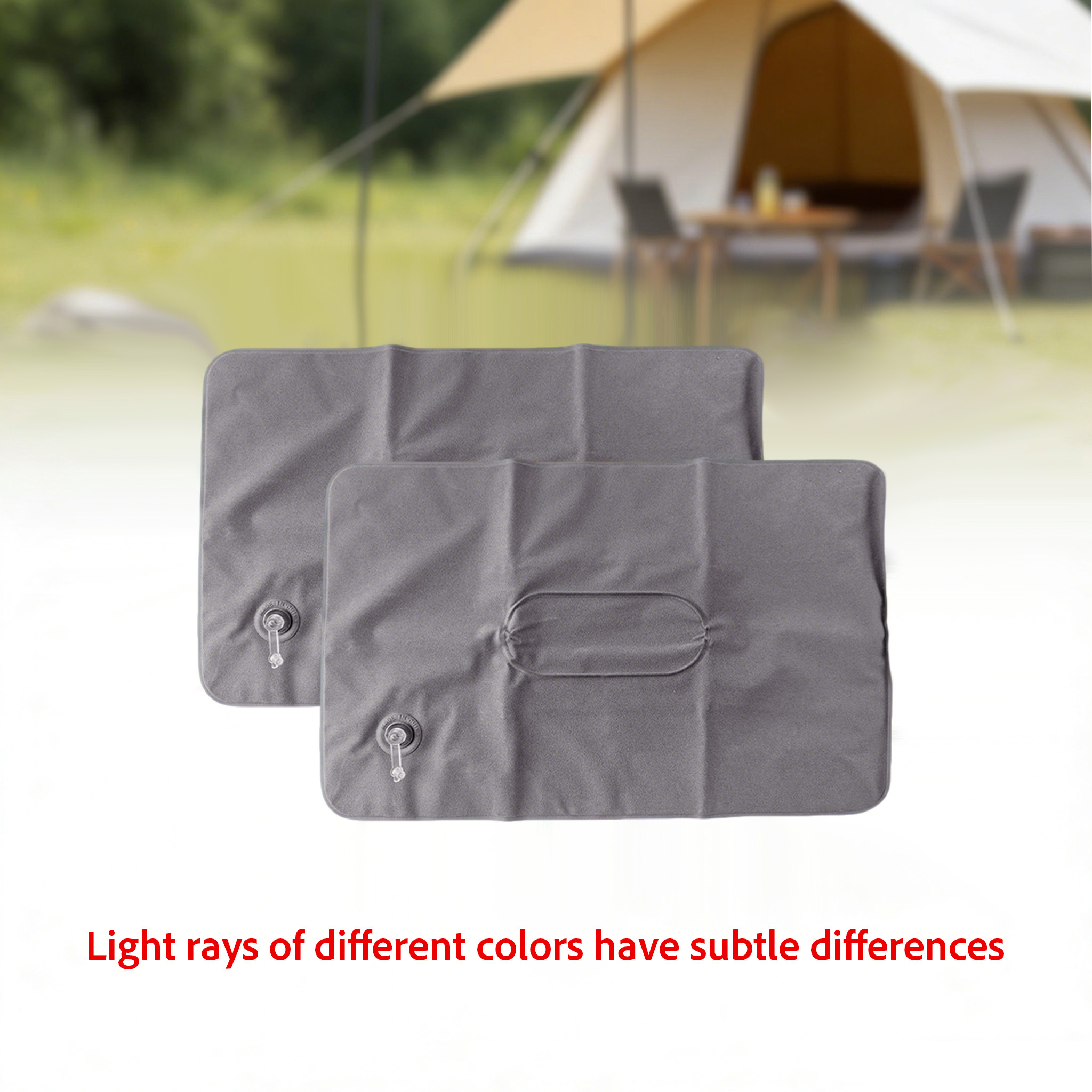 TEMU 2pcs Inflatable Travel Pillow, Portable Ultralight Inflatable Camping Pillow With Neck & Lumbar Support, Washable Blow Up Air Pillow For