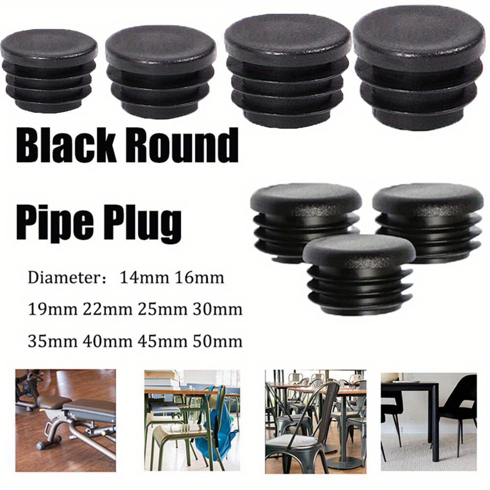 Uxcell 16-Pack 1 3/4 Inch (45mm) Square Tubing End Caps – Plastic Hole Plugs For Chair Legs, Table Legs, Bookshelves, Furniture, Black