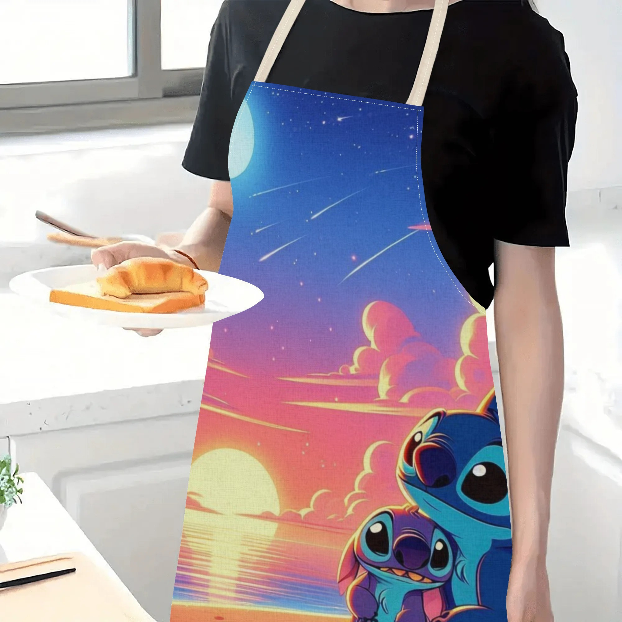 disney   a stylish waterproof apron featuring adorable cartoon designs of  ,  ,  ,  , and more.   beautiful and fashionable, with a simple and elegant style, suitable for hotels, supermarkets, restaurants, fru hops, bubble tea stands, and   home use. details 4