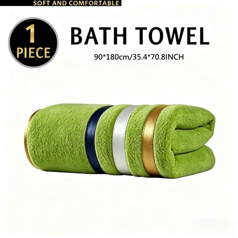 TEMU 2 Or 1pc Oversized Sheet - 90*180cm Extra-large Bath Towel, , Light Design, (black-gray,, Orange, Purple, Green), Soft & Reusable For Home