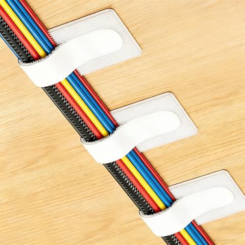 13pcs reusable multi purpose hook and loop cable ties self cable organizers strong self stick cord management straps desktop cable management tool for computer wires