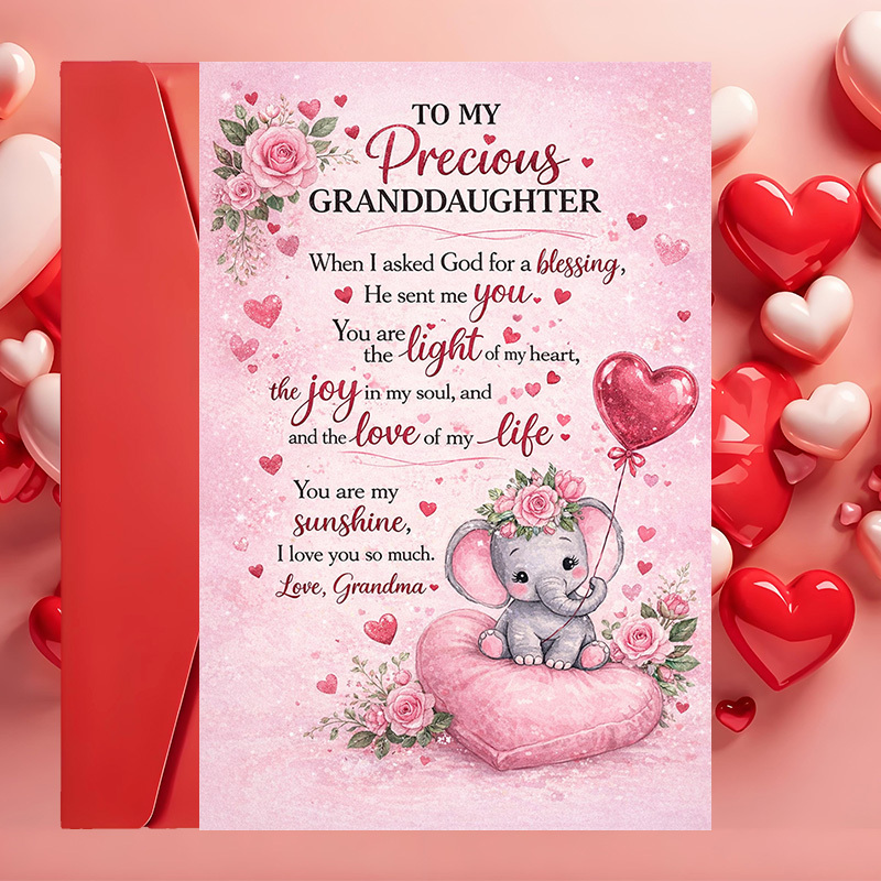 TEMU A Set Of 2 Items (including An Envelope And A Greeting Card) Featuring A Message For A Granddaughter Grandmother, With An Adorable , Ideal For