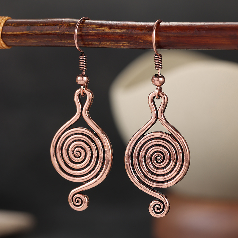 TEMU Bohemian Retro Style Droplet Shaped Earrings, Copper Products, Women' Party Dressing Up Jewelry And Additions
