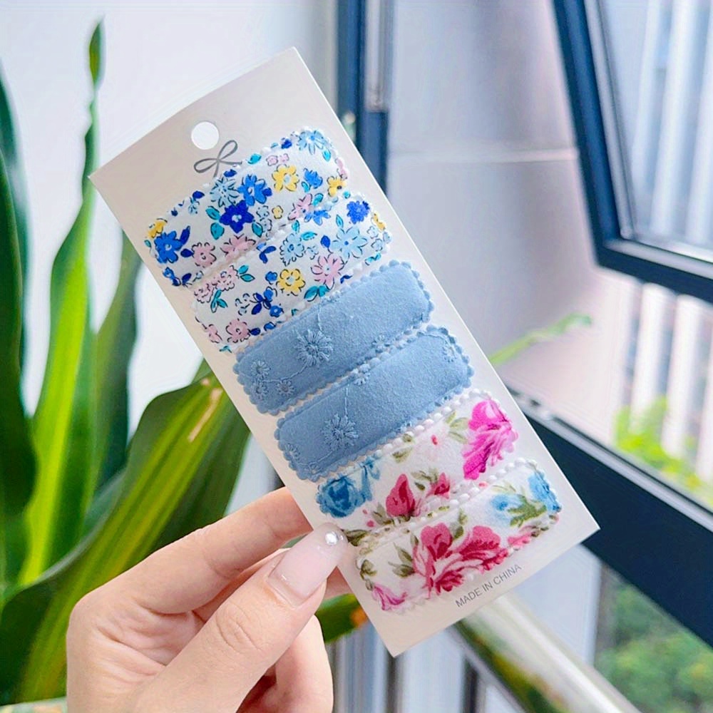 TEMU 6/10pcs Simple Solid Color Flower Hair Clips, Casual Side Bangs Barrettes, Daily Use, Sports Event Accessories, Casual Hair Accessories Gift
