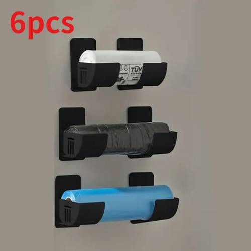 set of 6 and adjustable storage containers for kitchen countertops ideal for plastic wrap trash bags and more designed to to the side for optimizing cabinet and refrigerator space