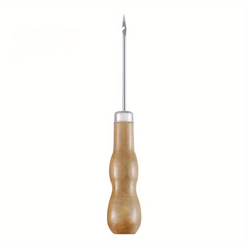 Handmade Leather Diy Tool, Round Hole Cone Gourd Wooden Handle, Drillable, Piece Positioning, Candle Making Punch, Crochet Hand Drill For Mold