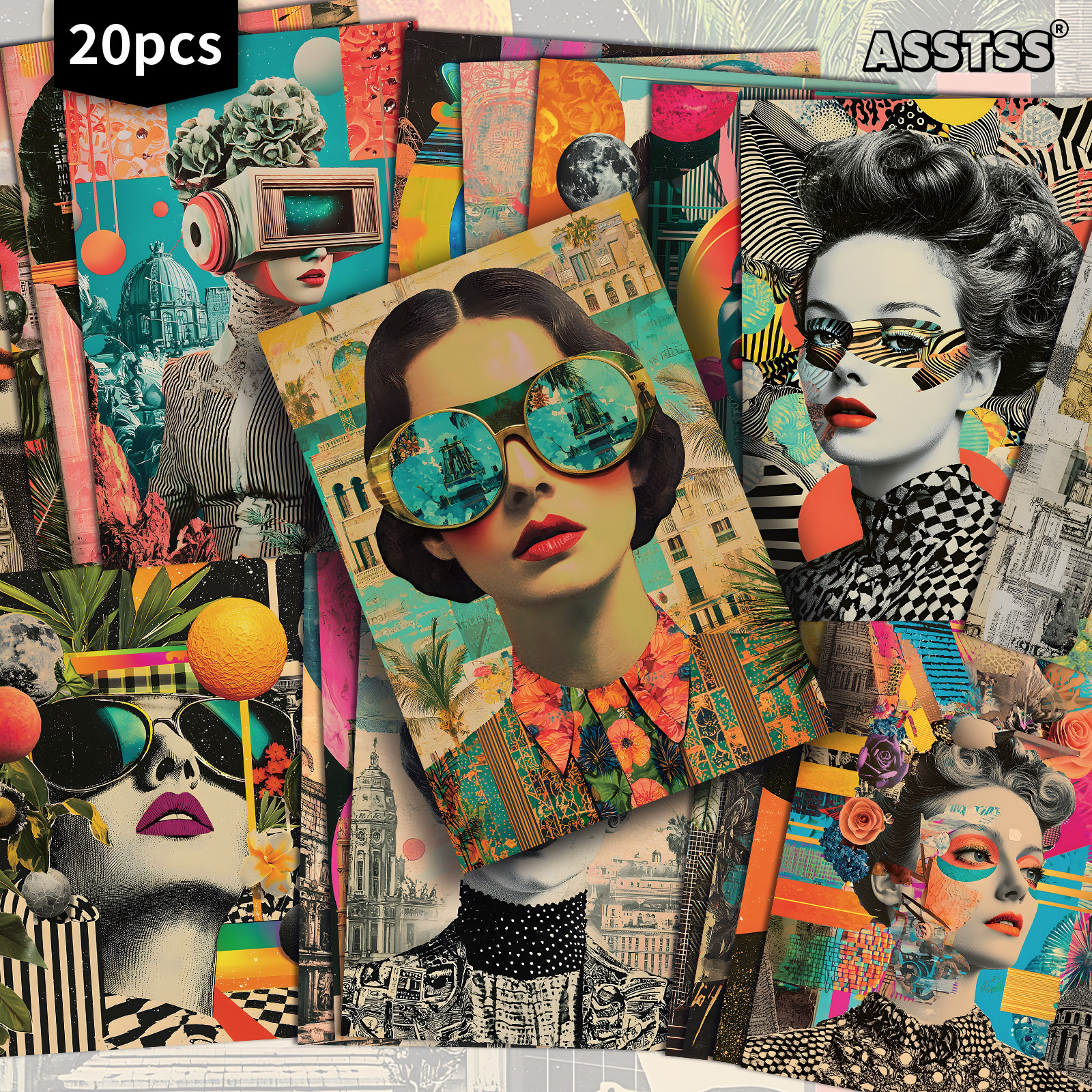 TEMU 20pcs Asstss Retro Pinup Postcards Suitable For Scrapbooking & Crafting - 4x6 Vintage Women Collectible Cards With Classic Pinup Illustrations,