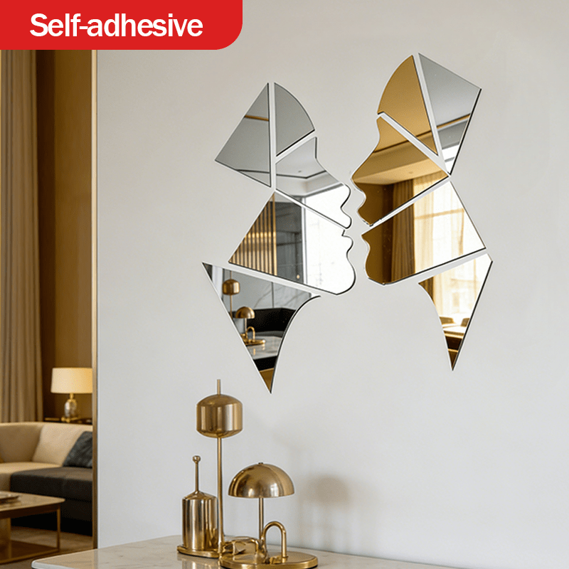 Elegant Acrylic Combination Decorative Mirror for Couples, Abstract Wall Art