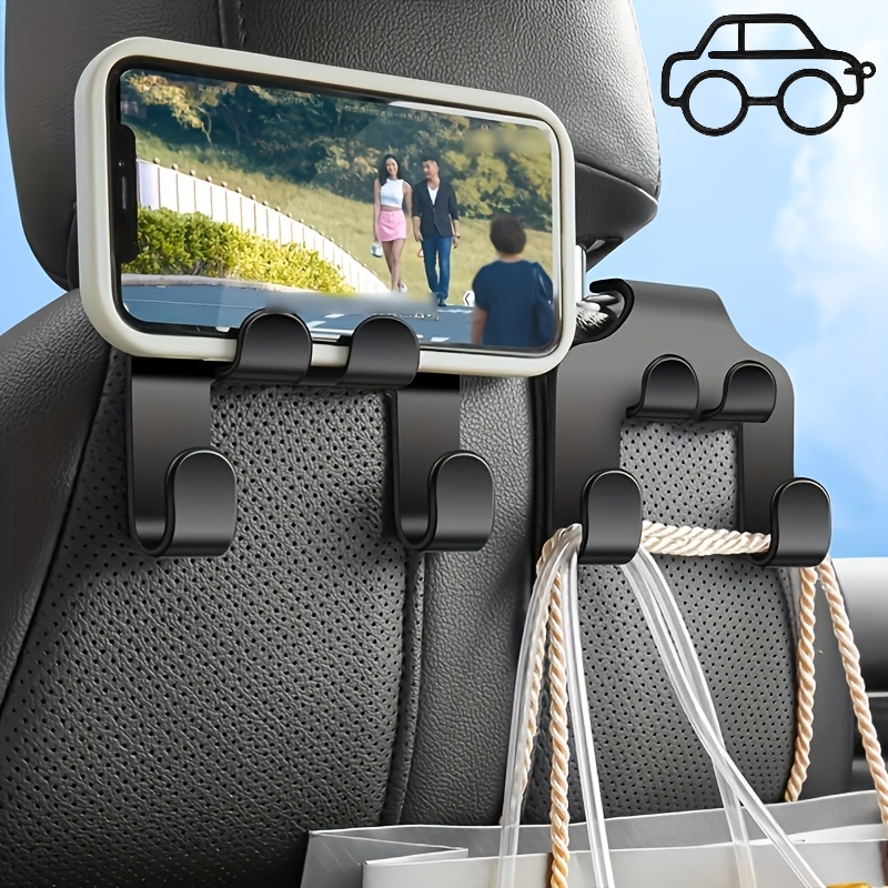 TEMU Set da 3 pezzi (2 ganci multifunzionali e 1 ciondolo per portachiavi auto), gancio multifunzionale 2-in-1, per gancio per sedile auto, supporto