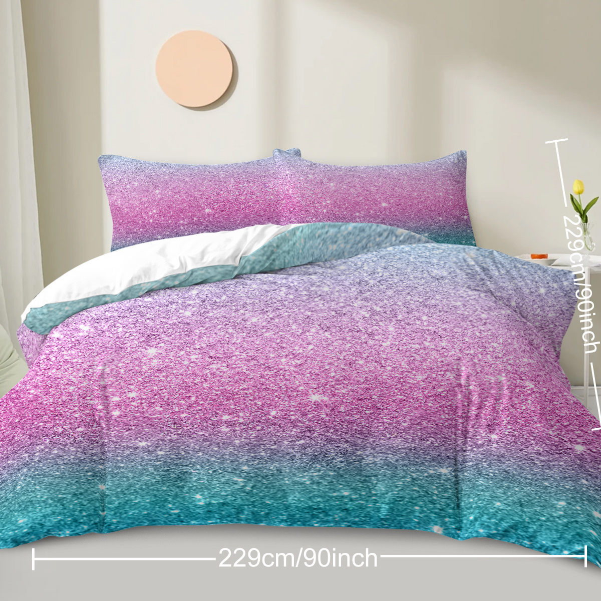 TEMU 3pcs The Red Light Duvet Cover Set Microfiber Modern Bedset Decor Microfiber Soft Lightweight Comforter Sheets And Pillow Cases