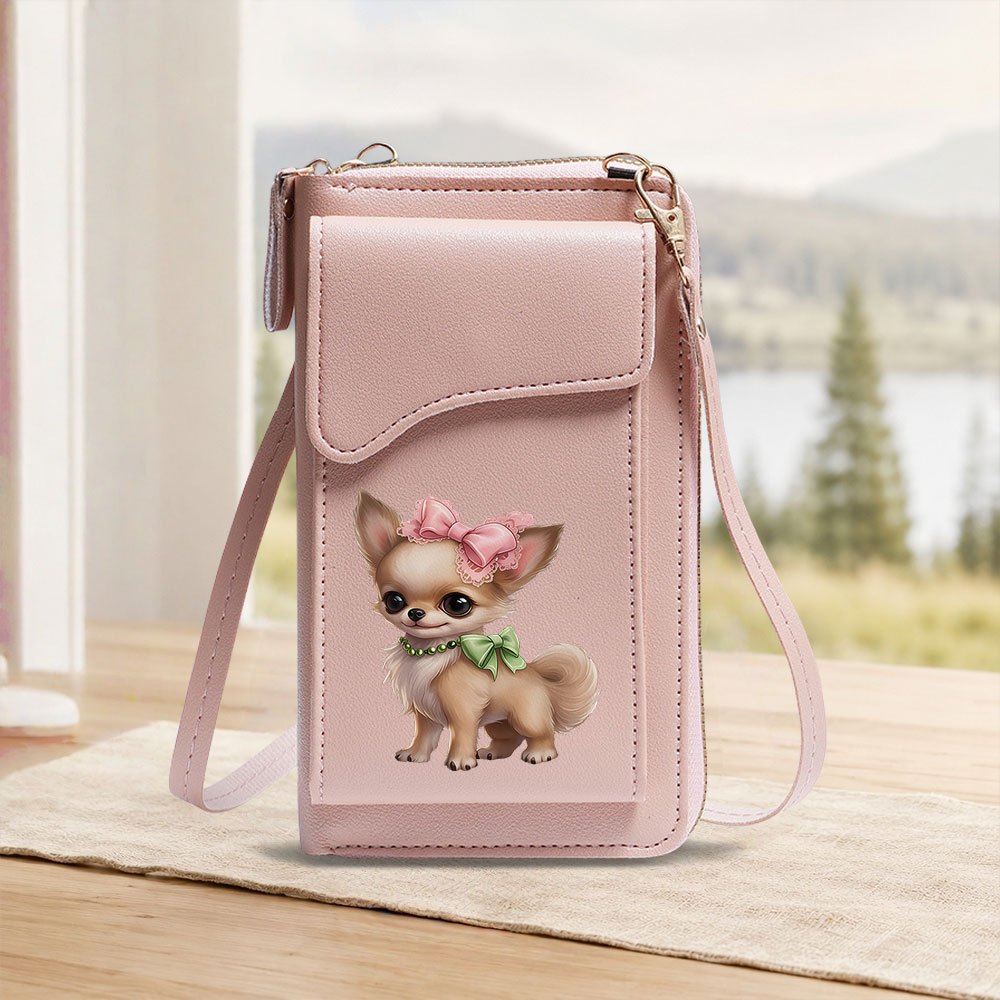 TEMU 1pc Fashionable Chihuahua Print Women's Shoulder Bag, Large Capacity Crossbody Bag, Commuting Organizer Bag, Can Hold Phone, Cards, And Personal