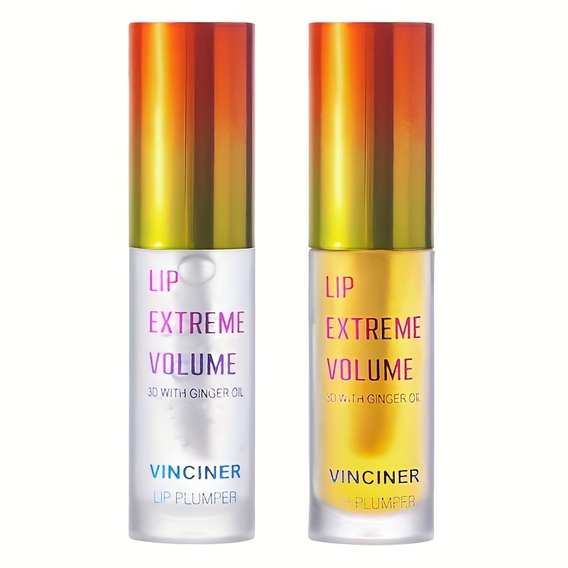 Image of 2pcs Long-lasting Lip Oil , Instant Plumping Effect - High Gloss Liquid Lipstick, Enhances Lip Volume And Shape, Easy To Apply With Brush Or Dropper Cap