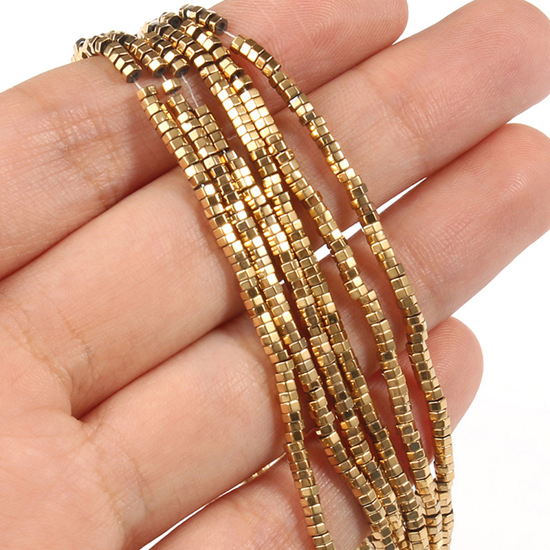 E-shop Natürliche Goldene Hematit-Perlen - 2x1/3x1/4x2mm Flache Rondelle-Zwischenperlen für Schmuckherstellung, DIY-Armbänder & Halsketten - Elegante