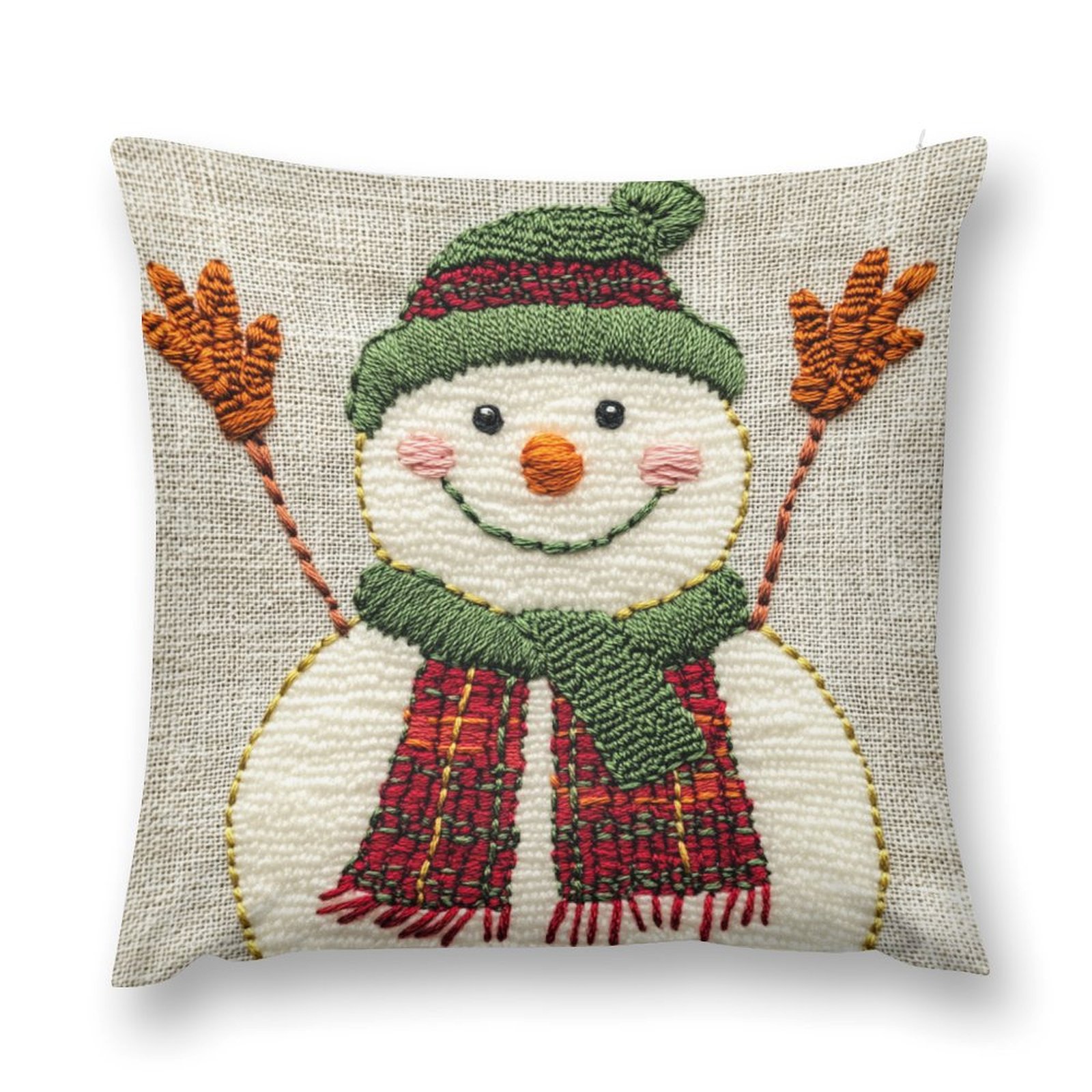 

Snowman Embroidered 18x18in - Decorative , Polyester For &