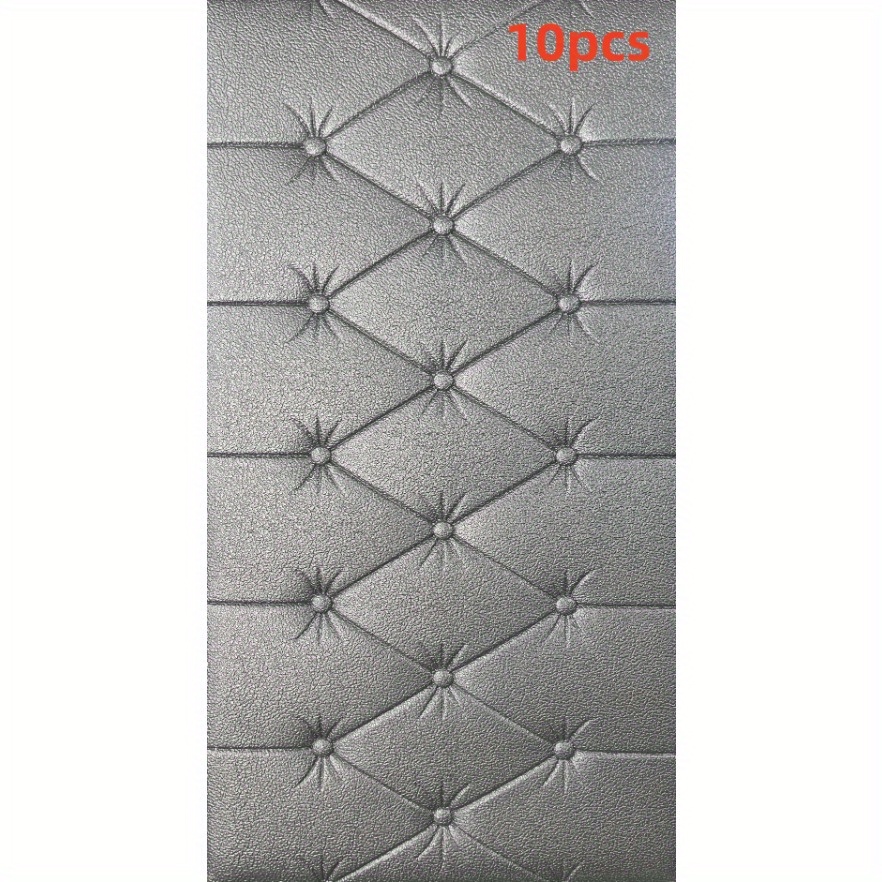 Image of 10pcs Pack Self-adhesive Removable Vinyl Wallpaper - Thickened 3d Diy Glossy Panels, Panels Suitable For Wood Floors, Walls - Install Contemporary Decorative Covering (no Residue)