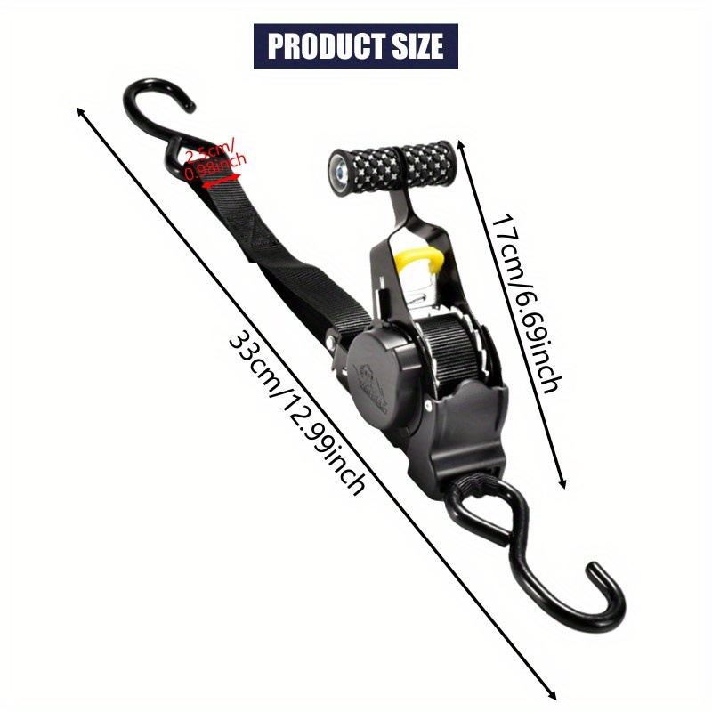 Lot De 2 Sangles à Cliquet DOICAH - 3,3 M X 25 Mm, Résistance 680 Kg, Rétractables