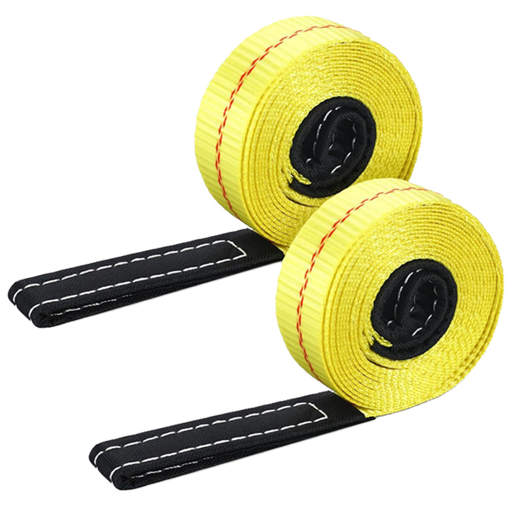 TEMU 2pcs High-strength Nylon Lifting Straps, Thickened Wear-resistant And Labor-saving Tension Straps, Vehicle Recovery Tow Straps, Flat Lifting And