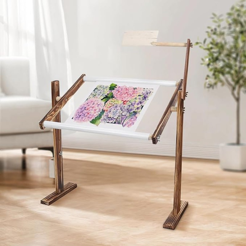 

1pc Adjustable Wooden Embroidery Frame With Scroll - Multipurpose Embroidery Frame With Storage Space Included - And Diy Enthusiasts - Great For Home And Studio Use - Great Gift For Craft Lovers