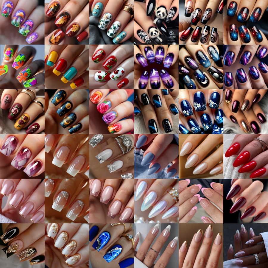 TEMU 96pcs Almond Square Press-on Nails French Manicure With Solid Colors Floral Tips With Bracelet Gift Glossy Detachable False Nails Suitable For