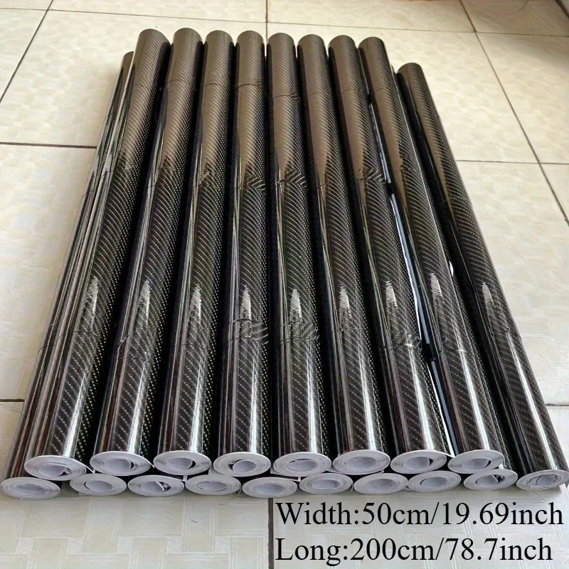 TEMU 1 Roll 19.69" X 78.74" 6d High Gloss Fiber Coated Foam Free Car Wrapping Film - Durable Pvc Material, Easy Application & Removal, Car Stickers For Car Exterior Styling, Vinyl Wrap