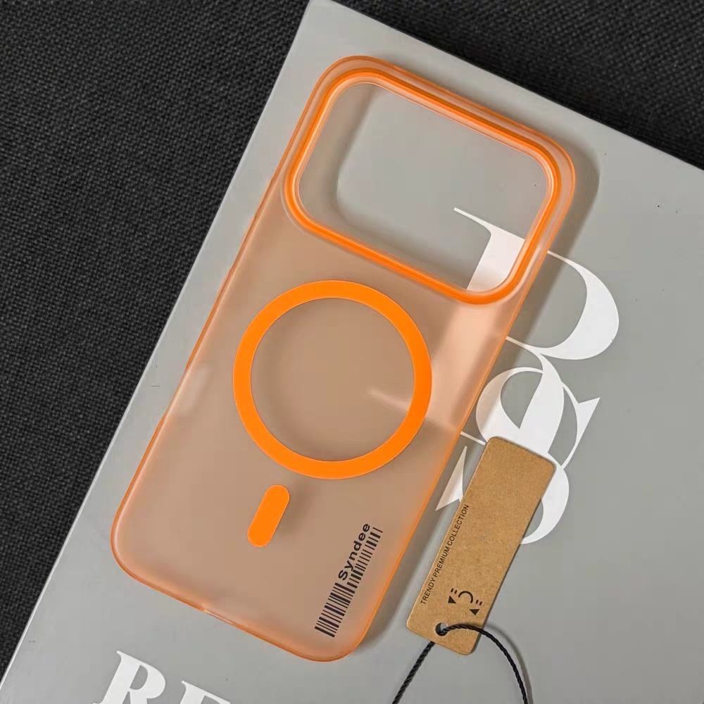 TEMU Phone Case - Pc Hard Matte Semi-transparent Magnetic Phone Case 600 600pro, Contrast Color Lens Frame Protective Cover