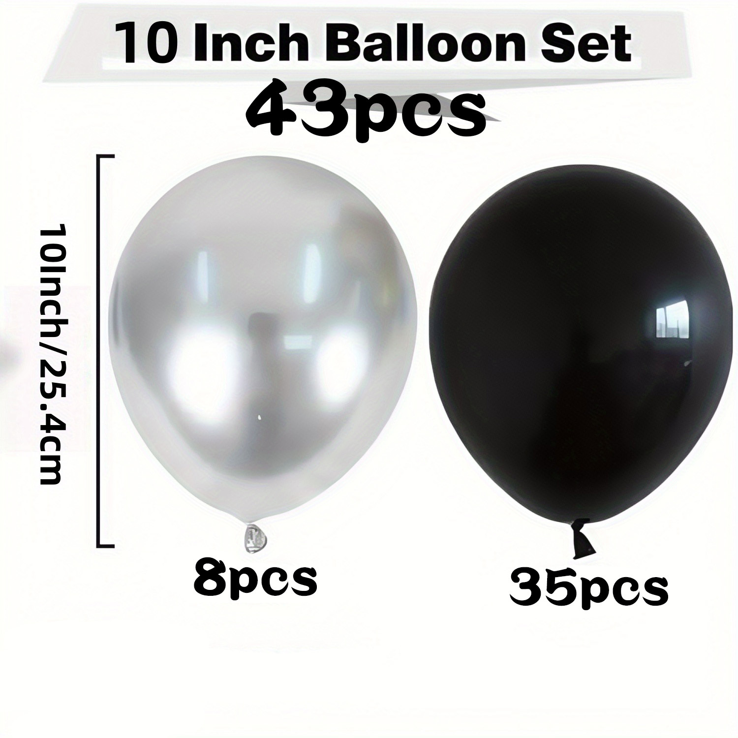 Image of 43pcs Of And Silvery Balloons, Perfect For New Year Celebrations, Graduations, Birthdays, Anniversaries, Bachelorette Parties, Halloween, And Christmas Decorations For Christmas