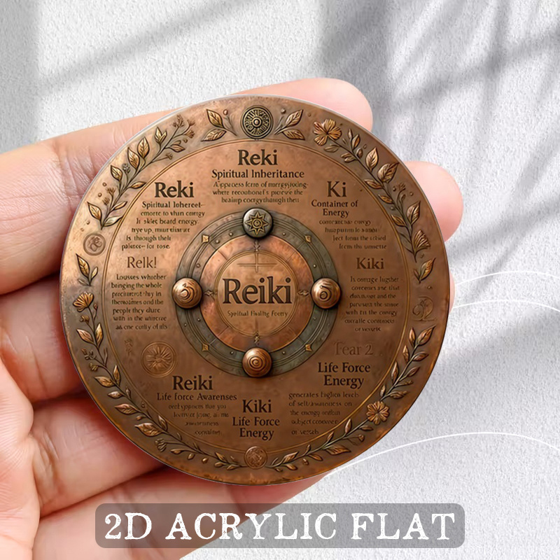 TEMU 1pc Reiki Magnet Suitable For - Magnetic Fridge Magnets With Reiki Symbols, Durable Acrylic Reiki Decor For Refrigerator, Dishwasher, Cabinets,