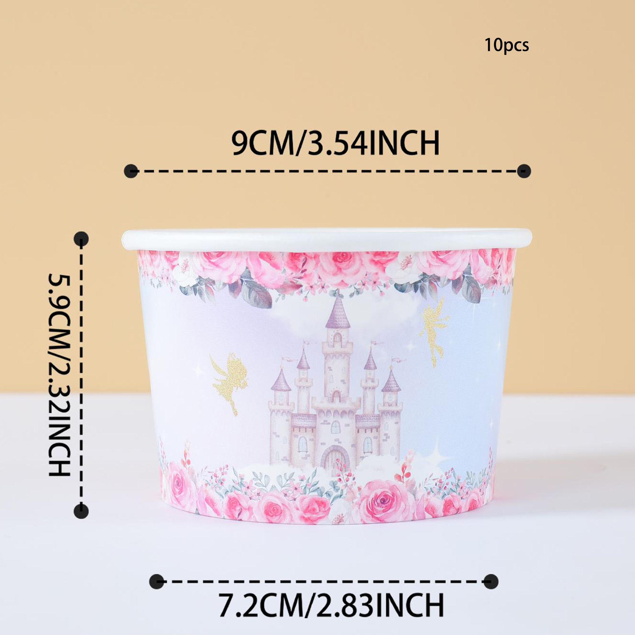 Image of 10/25-pcs Paper Bowls, Powder Foundation Castle Party Paper Bowls, Party Decorations Disposable Party Bowls For Birthday Parties, Gatherings, Gift , Parties, And Celebration Decoration Supplies Gifts