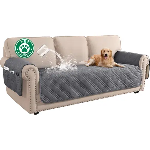 1pc liquid resistant couch covers for cushion couch sofa pet couch cover washable sofa couch seat covers with side pocket non slip dog couch cover protector sofa slipcover