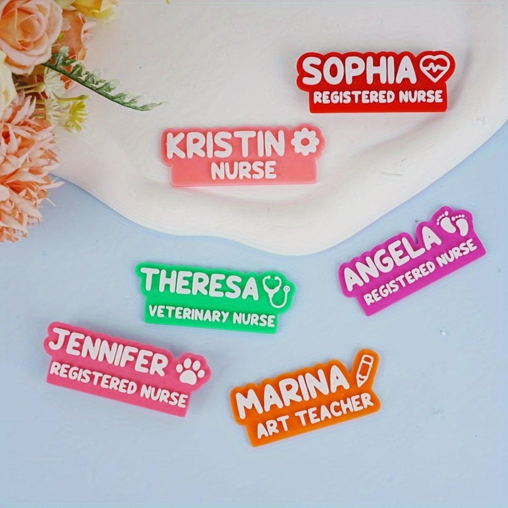 customizable name tags with magnetic backing personalized acrylic name badges for nurses teachers healthcare professionals durable office   supplies gift for her nurse accessories professional badge modern badge   badge gift   0