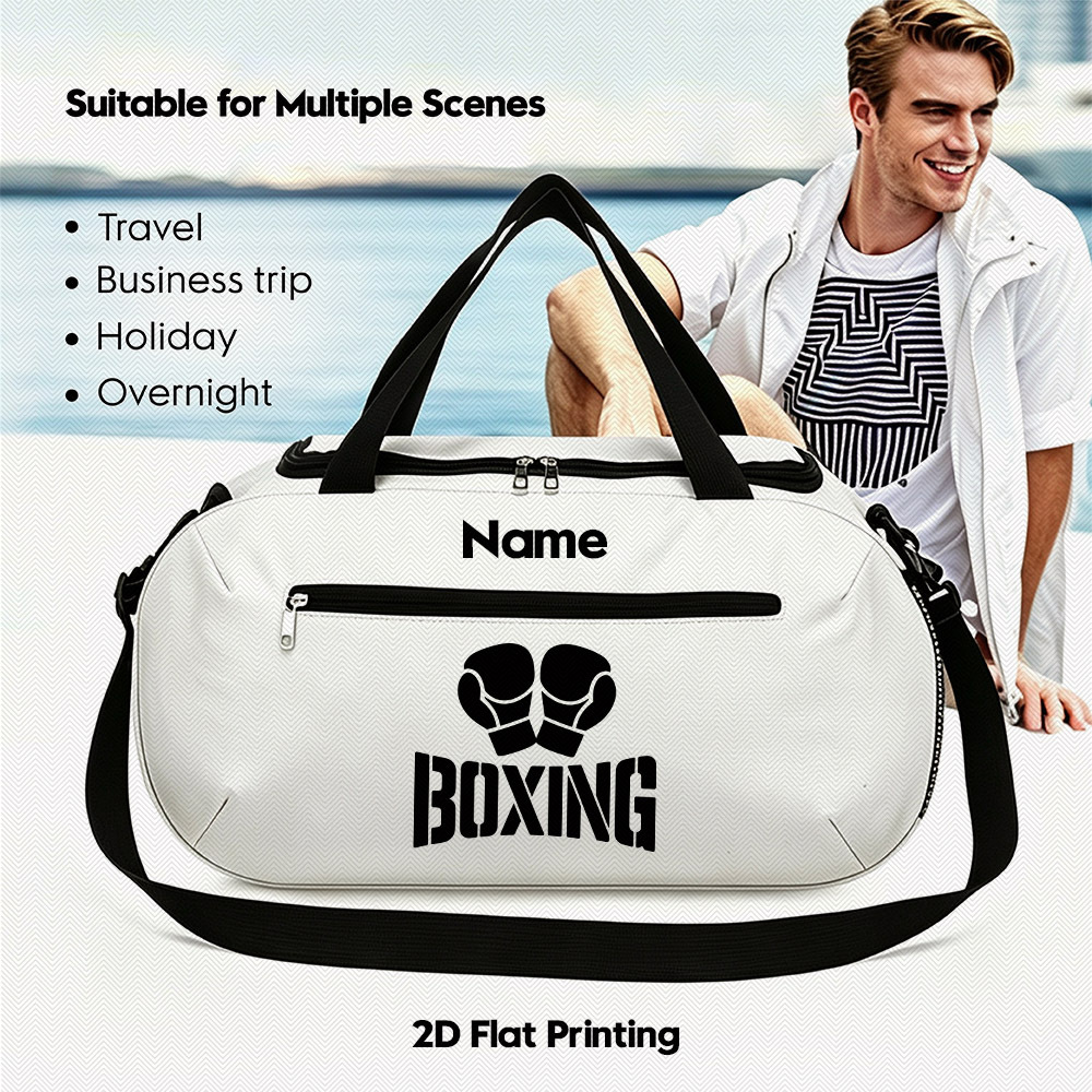Custom Boxing-Themed Personalized Name Gym Bag