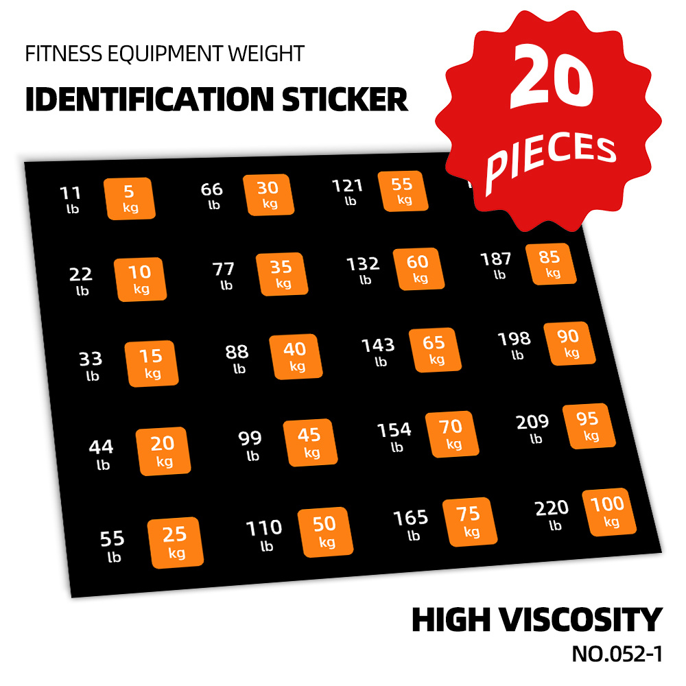 TEMU Fitness Equipment Weight Label Sticker Set, 20 Sheets/set, 1 Set Contains 20 Sheets Of Label Stickers For Marking The Weight Of Fixed Equipment,