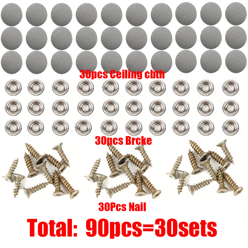 E-shop 90 Stück 30er-Set Autodach-Clip-Reparaturset, Ein-Klick-Befestigung, Einfache Montage ohne Kleber, Verstärkt mit Nylon-Innenfutter, für