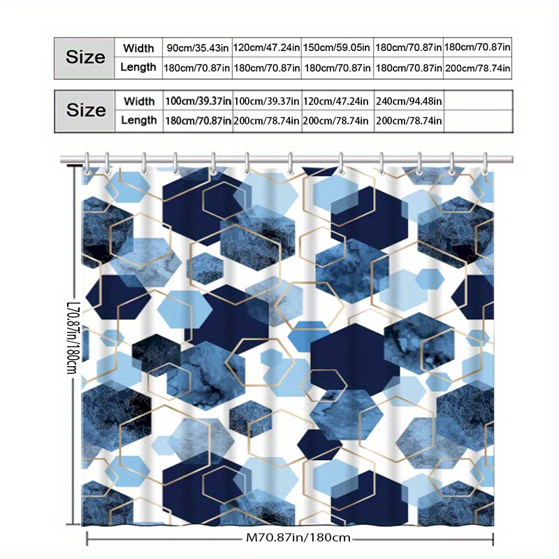 Light Luxury Diamond Pattern Shower Curtain with Hook
