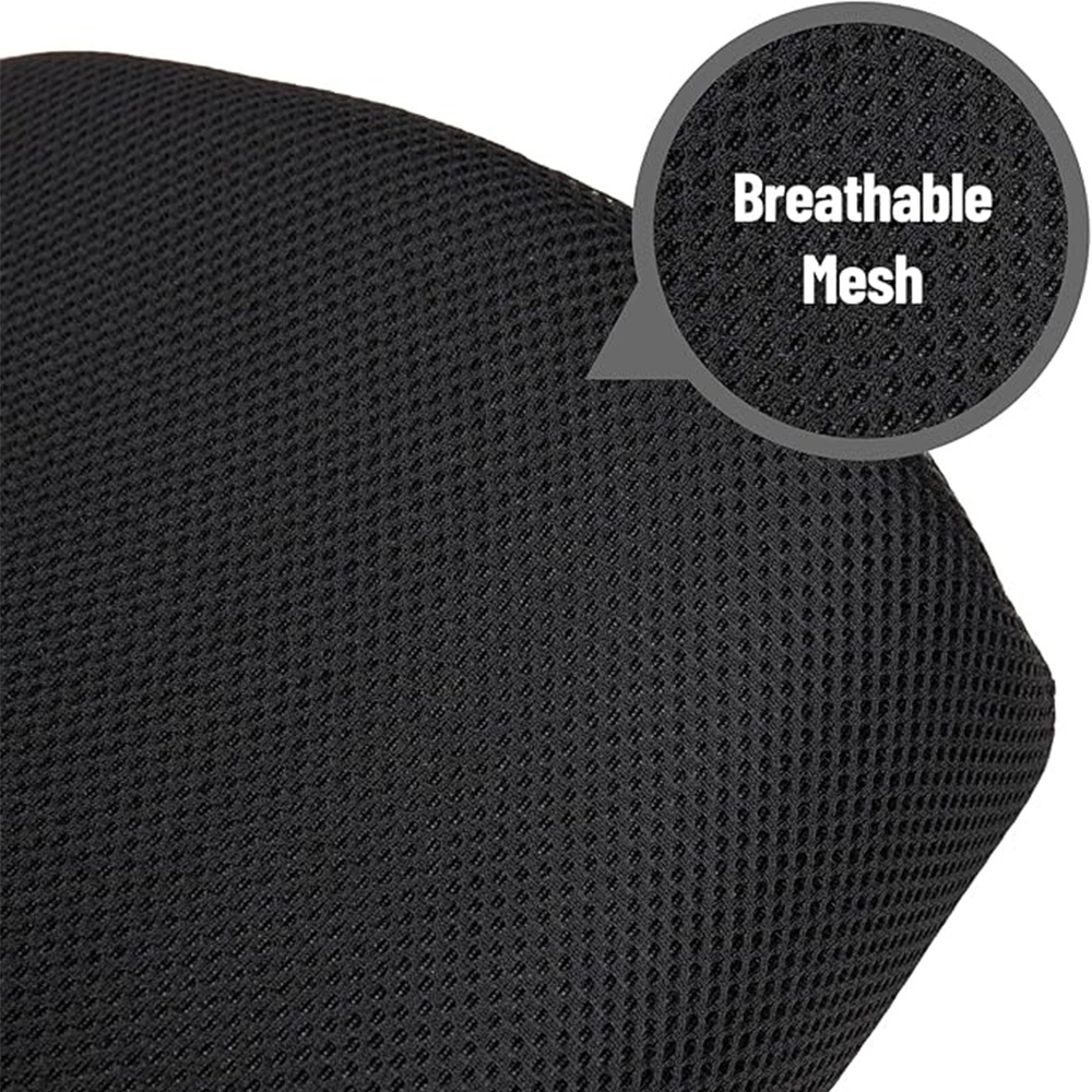 1pc ergonomic lumbar support cushion polyester knit fabric chair back pillow machine washable black chair cushion pad Product details 6