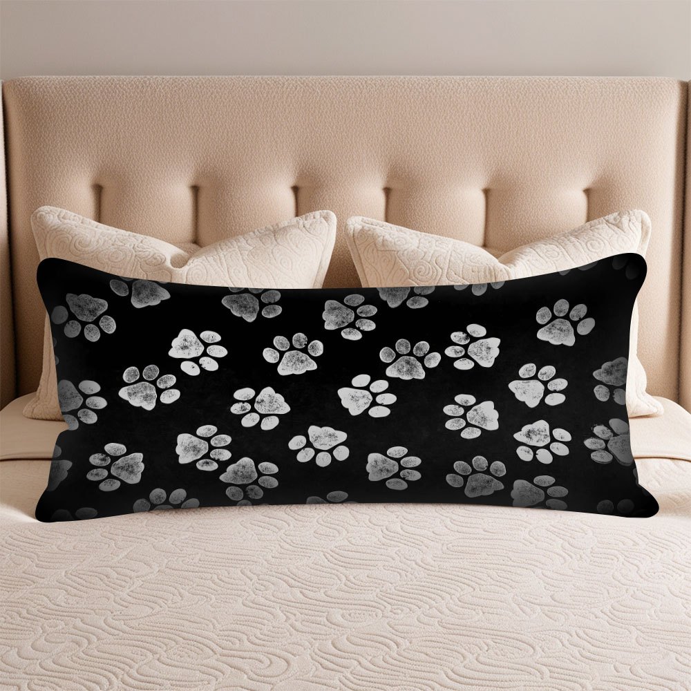 

Paw 1pc Body Pillowcase, 20x54 Inches, Double-sided Printed, For Side, Back, Stomach Sleepers, Zip Closure, Machine Washable