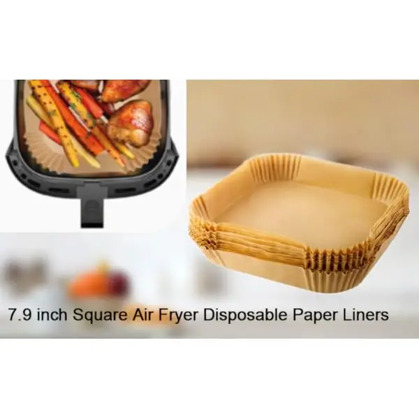 100pcs 7.9 inch square air fryer disposable paper liners - , grease-resistant parchment paper for instant vortex, & more - fries, chicken, shrimp & more - kitchen essentials, air fryer accessories, nonstick liner, square liner, greaseproof liner Product details 0