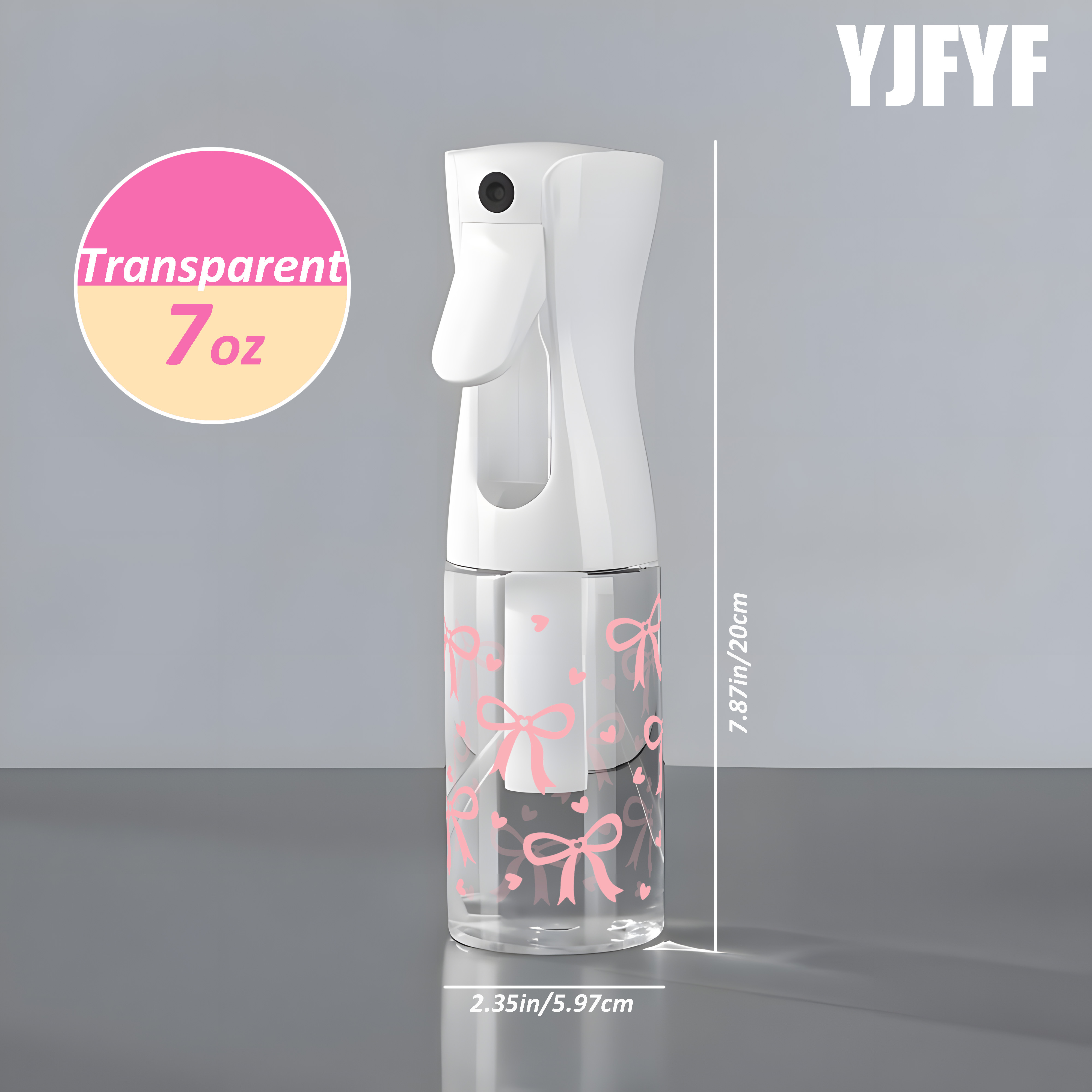 Image of 1pc Cute Bow Print Spray Bottle, High Pressure Continuous Spray Bottle, Reusable Refillable Bottle, Suitable For , Plants And Salon Use - Large Capacity, Compatible With Essential Oils