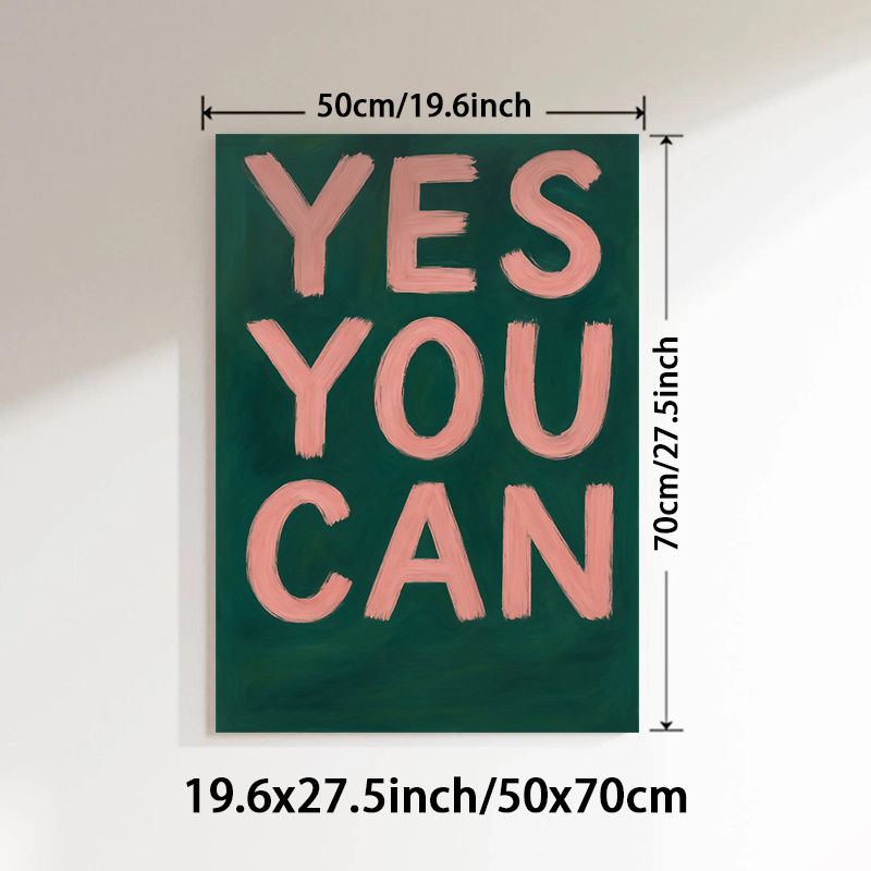 TEMU 2d Flat, 2d Flat, Unframed 2d Flat Poster With Motivational Quotes, Featuring Text Artwork, Inspirational Message Prints, Artistic Canvas Wall