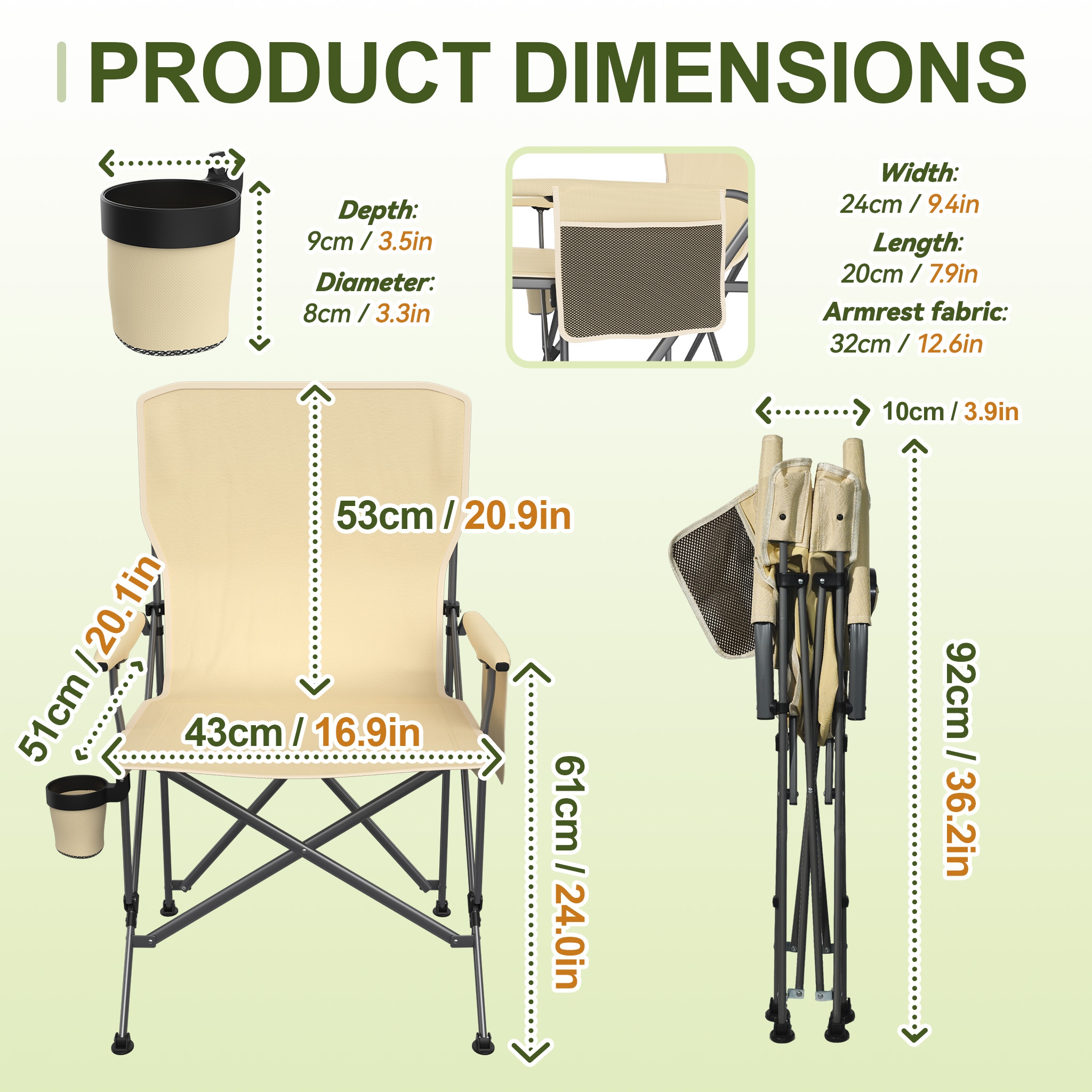 Image of Foldable Portable Fishing Chair Camping Chair Foldable Chair Comfortable Compact Pack Size Portable Chair With Backrest To Clean And Durable
