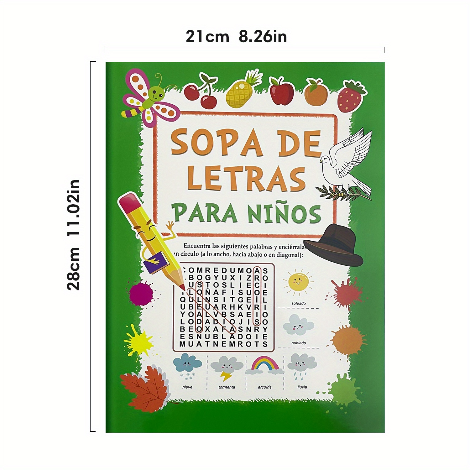 Spanish Vocabulary Word Search Workbook for Kids