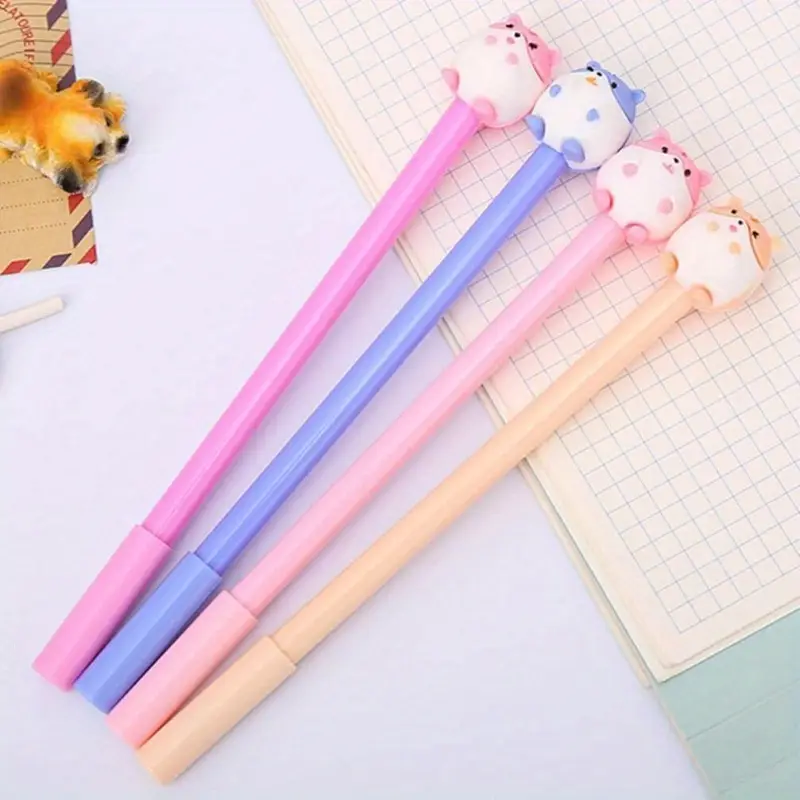 set of 24 adorable hamster themed pens made of plastic featuring a cartoon hamster design ballpoint pens are writing and are suitable for students offices and home stationery needs in assorted styles Product details 6