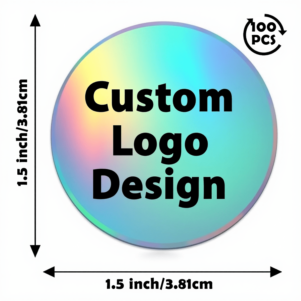 Rainbow Holographic Thank You Stickers, 50/100pcs
