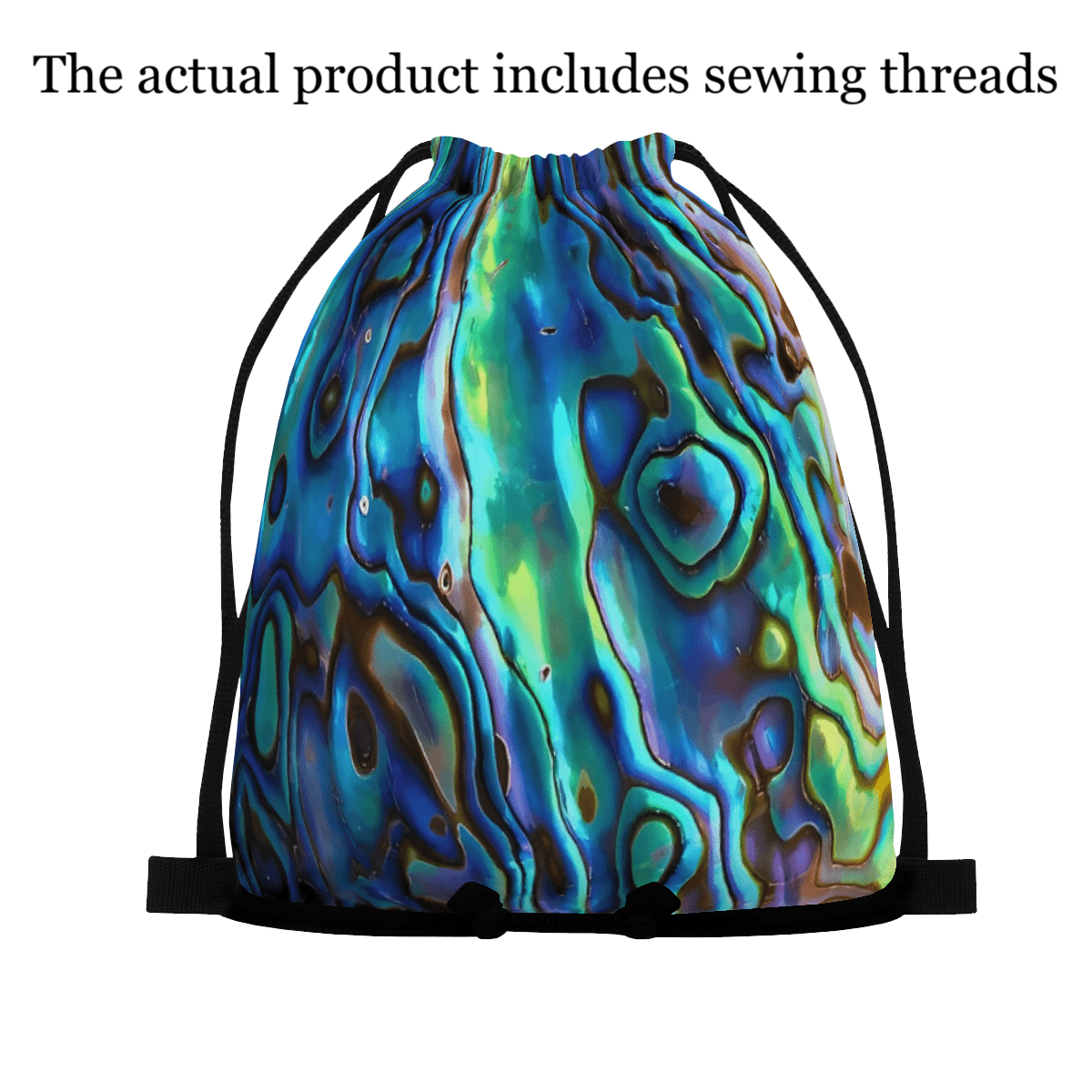 TEMU Cuvkm New Zealand Paua Shell Backpack Suitable For Short Trips, Spacious Overnight Bag With Paua Shell Print, Double-sided & Drawstring Closure,