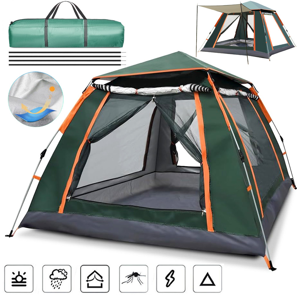 Spacious 3-4 Person Tent With Heat Insulation Protection Ideal For Camping