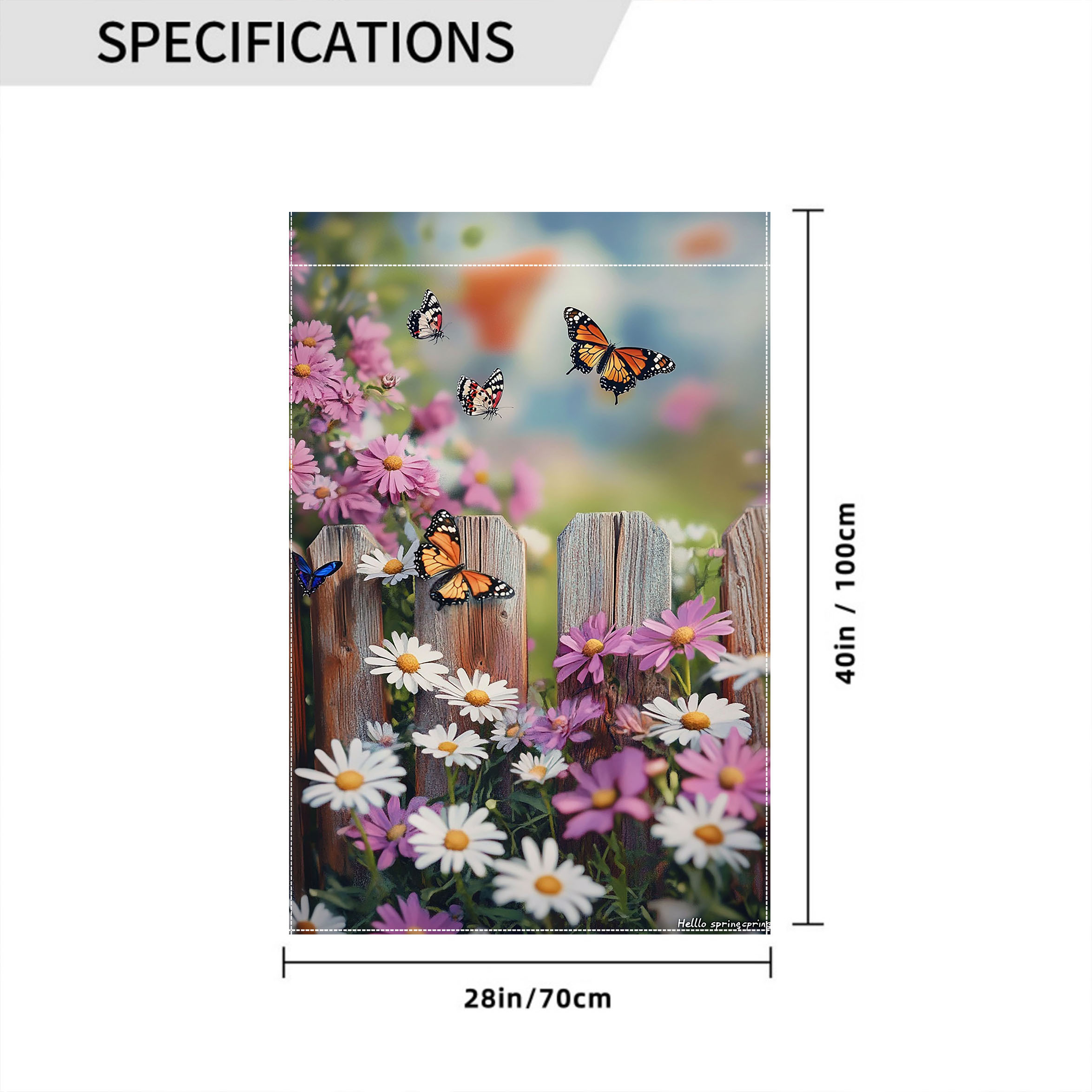 TEMU 1pc Welcome Spring Flower Small Decor Garden Flag, Summer Chrysanthemum Flower Leaf 28x40 Inch Garden Decoration Double S, Home Decoration, Yard