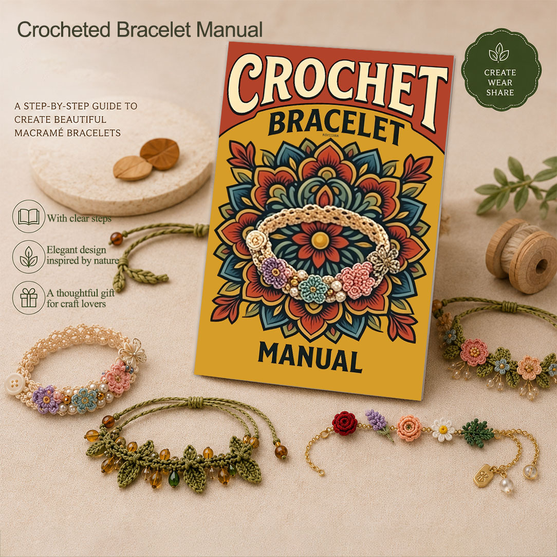 TEMU Manuel de Guide de Fabrication de Bracelet Tissé 1 pièce | Couverture Style Art Mandala Unique | 5,5*8,3 Pouces | Inclut Illustrations Étape par