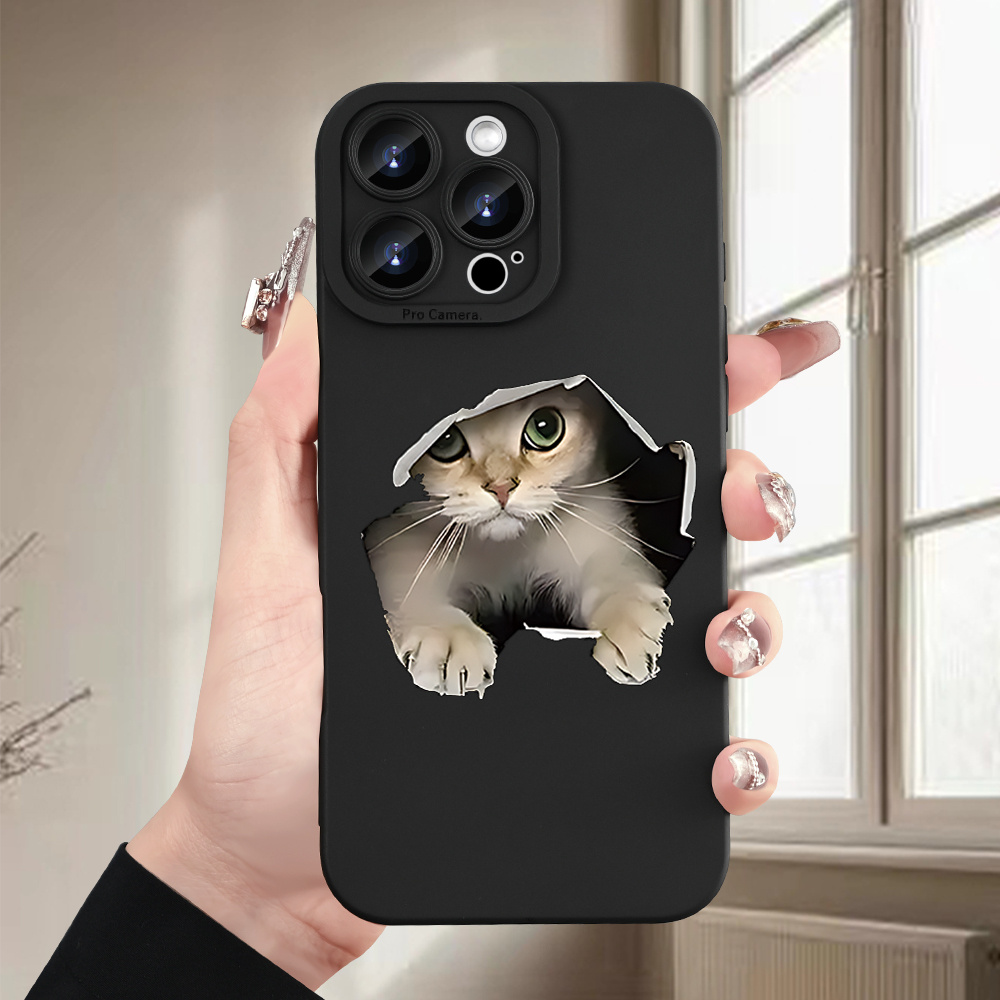 

A Creatively And Popular Cute Cat Print Phone Case Suitable For Iphone Models 16, 15, 14, 13, 12, 11, Xs, Xr, X, 7, 8 Plus, , And Mini.